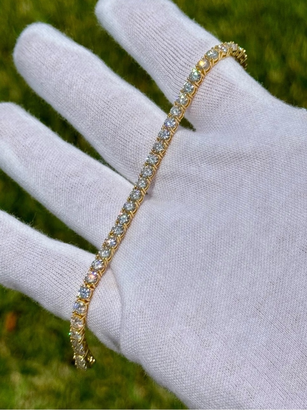 18K Gold Plated, 11.7CTW Moissanite Tennis Bracelet